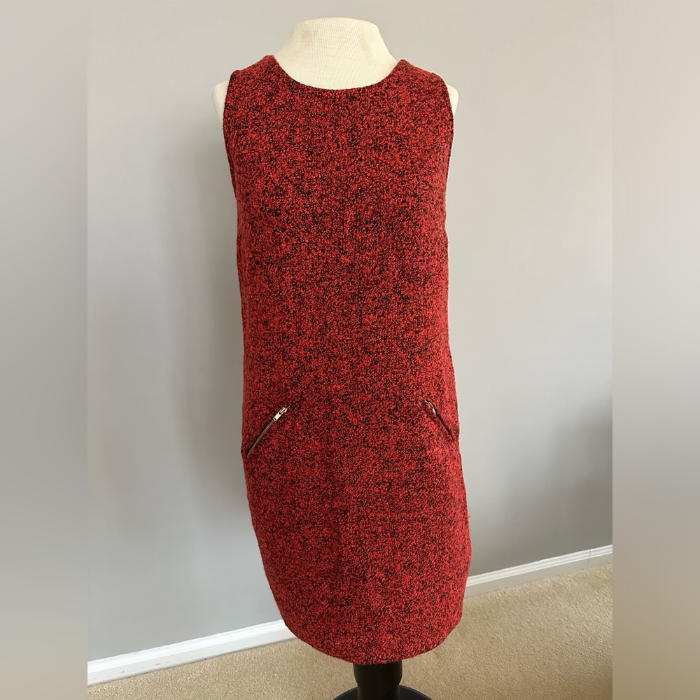 Loft size 0 red with black detail dress